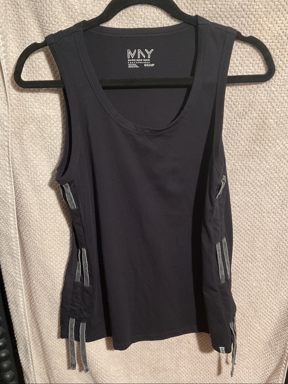 Marc New York Black Sleeveless Tank with Side Tie Accents
